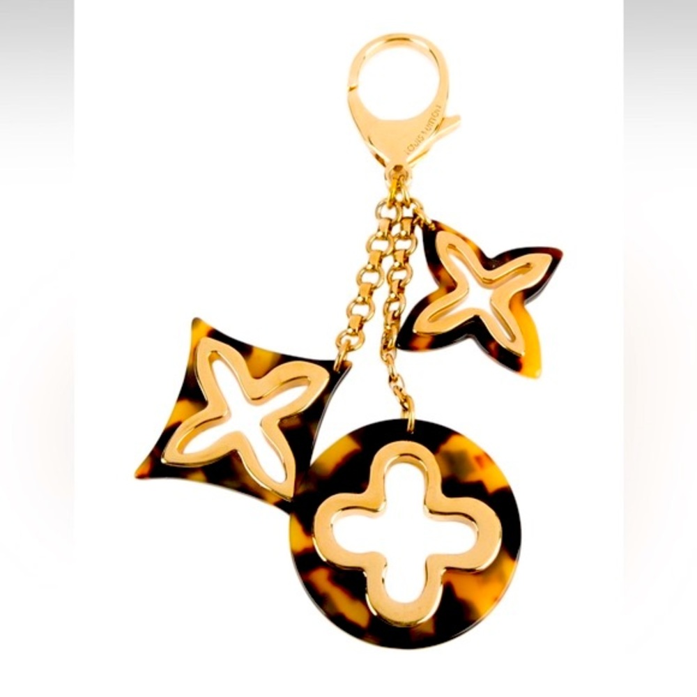 Louis Vuitton Logo Fleur d’Epi bag charm - Tortoise Shell Enamel